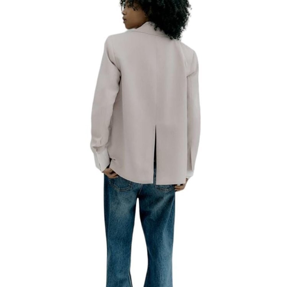 ZARA LONG SPLIT BLAZER SMOKY GRAY SIZE M | 2010/808 - Picture 3 of 5